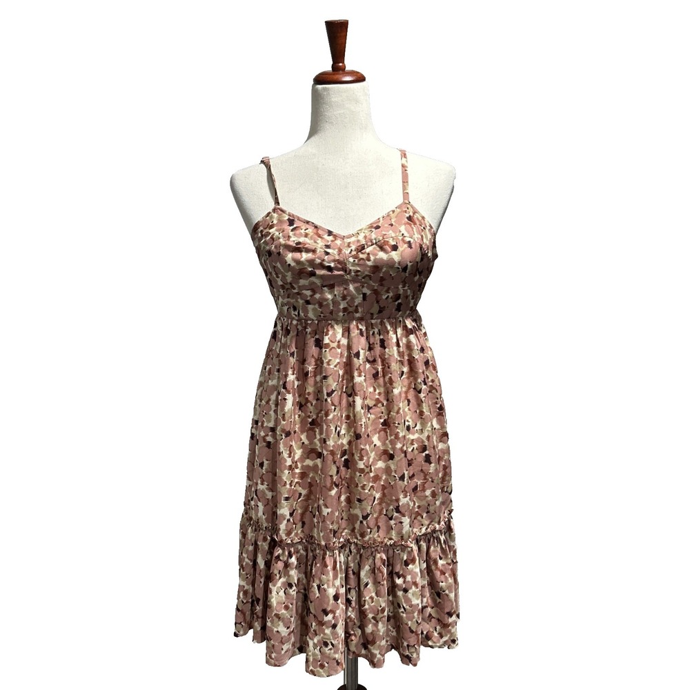 Fossil Dress XS Women's Pink Cottagecore Boho Dreamy Colorful A-Line Summer